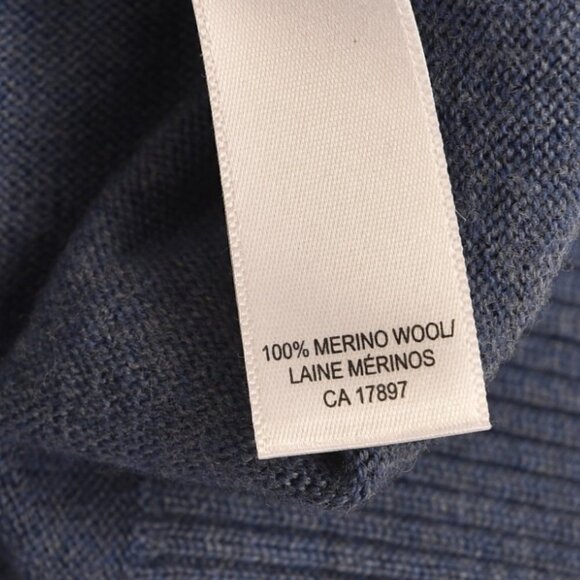 Banana Republic Extra Fine Merino Wool  Blue V-Neck Size Large - Picture 6 of 8